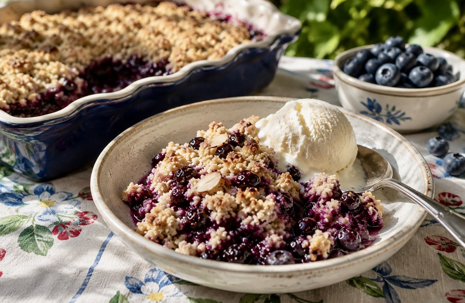 Lemon-Blueberry Betty with Almond Crumbs