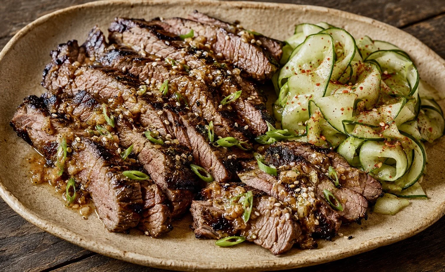 Korean-Inspired Grilled Beef with Pear, Ginger, and Sesame