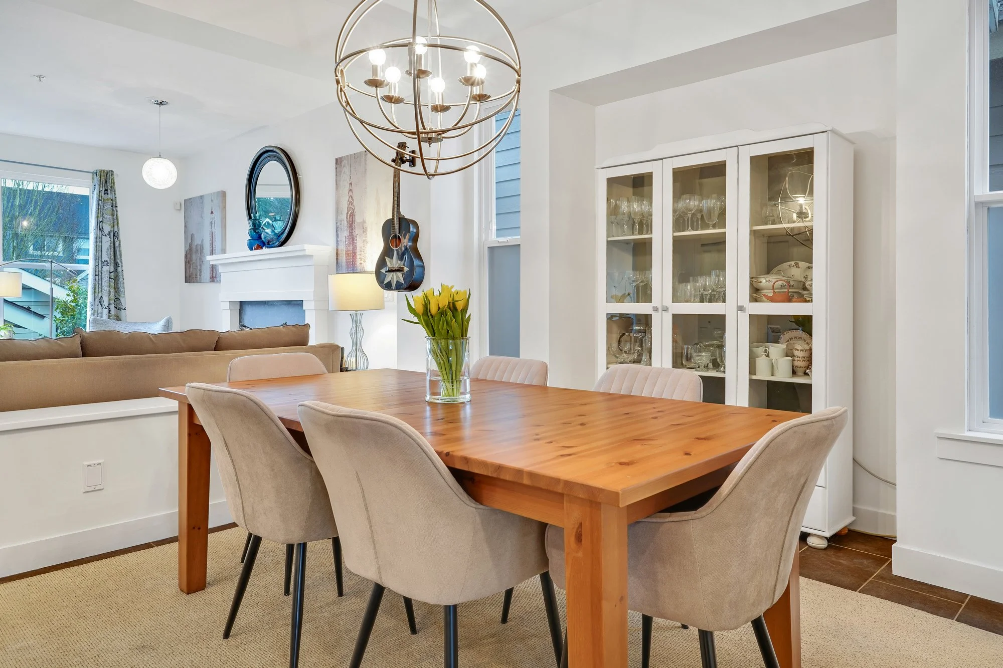 A modern dining room