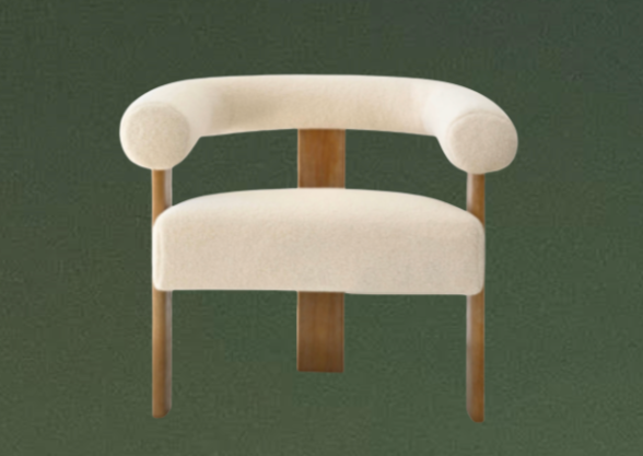 Boucle White Modern wood accent chair. $75.00 per chair (set of 2) 