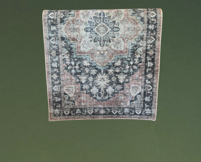 Pink and grey runner rug $35