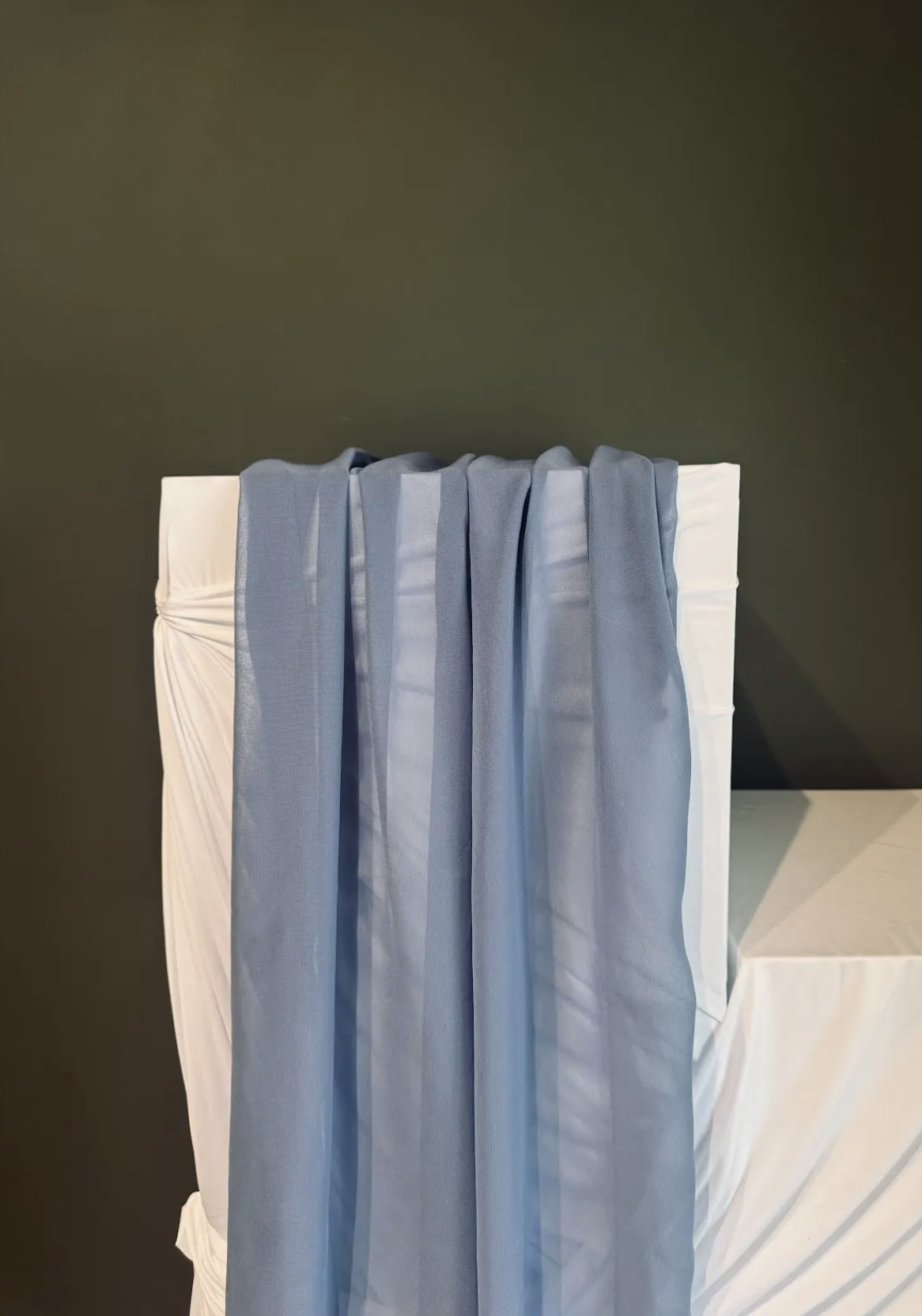 Dark blue chiffon table runner. $10 per