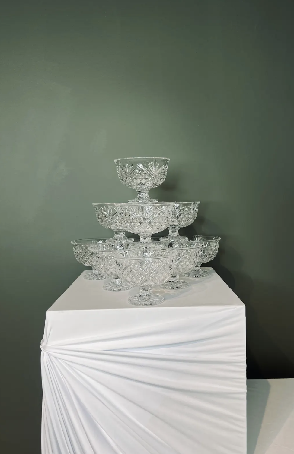 Crystal champagne tower. $45