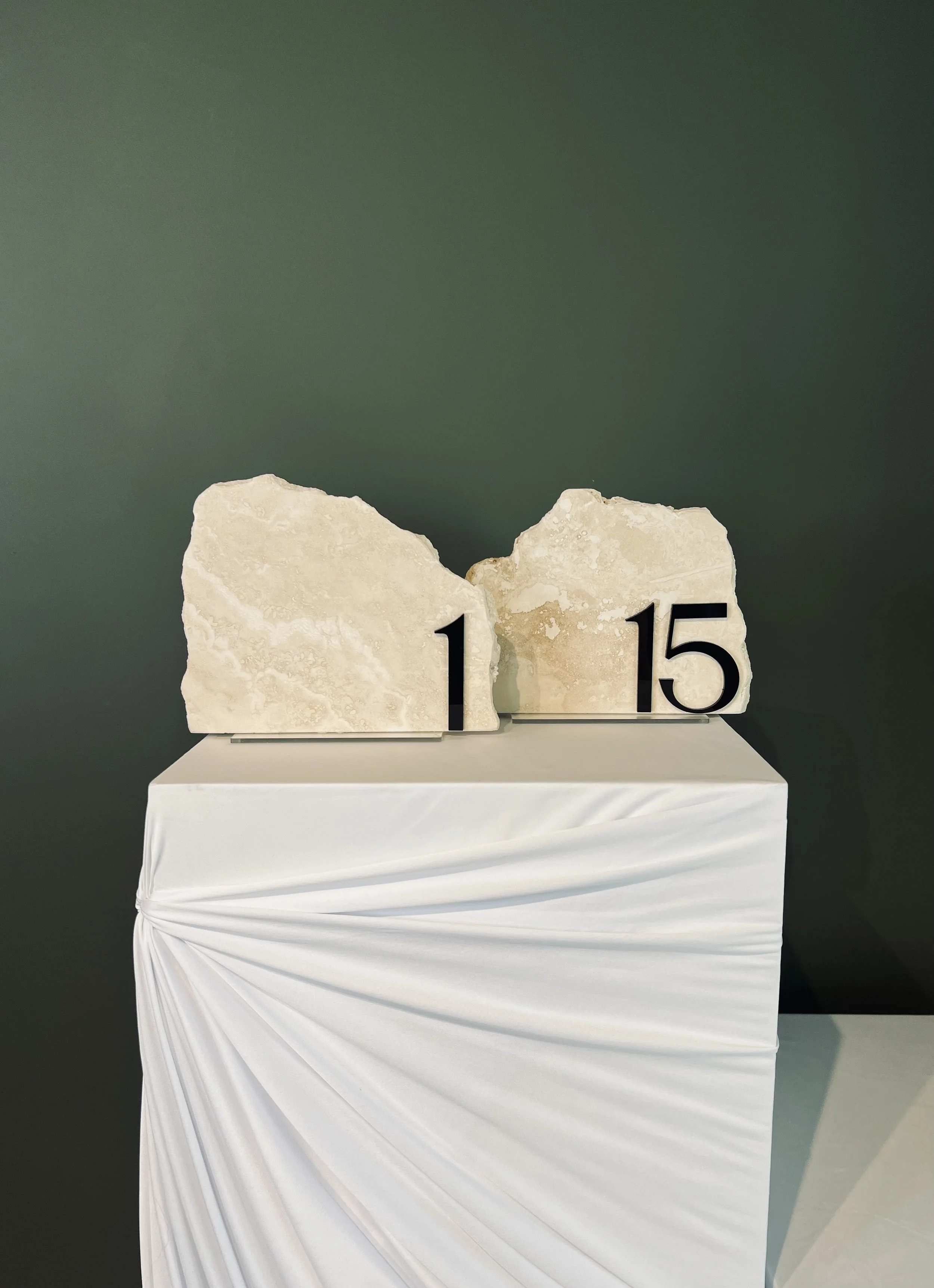 Beige Rock Table number $45 (1-15)