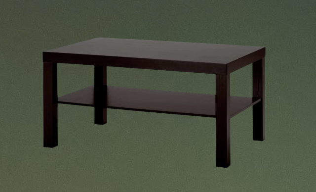 Dark brown wooden coffee table. $65