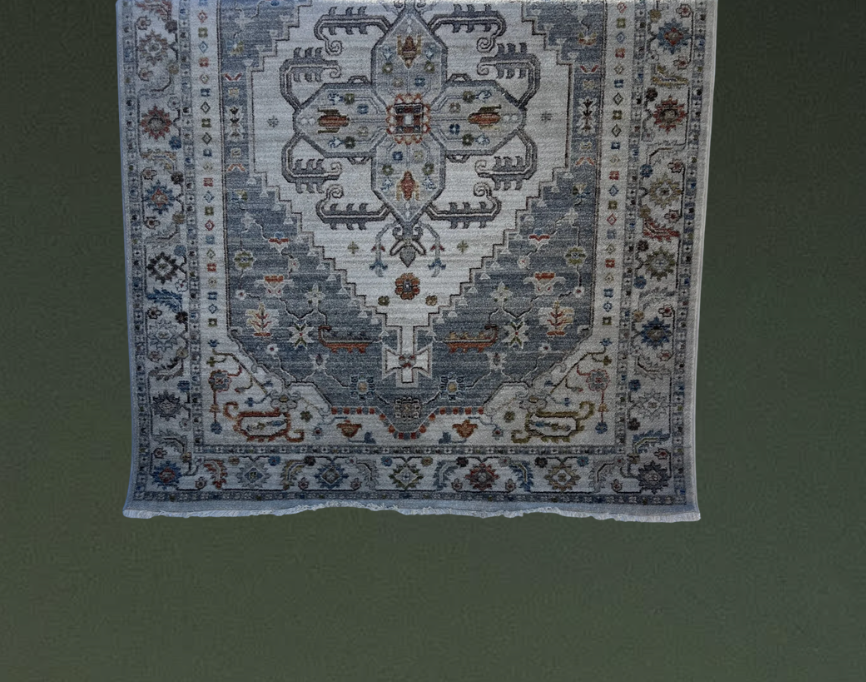 Blue & orange area rug. $95