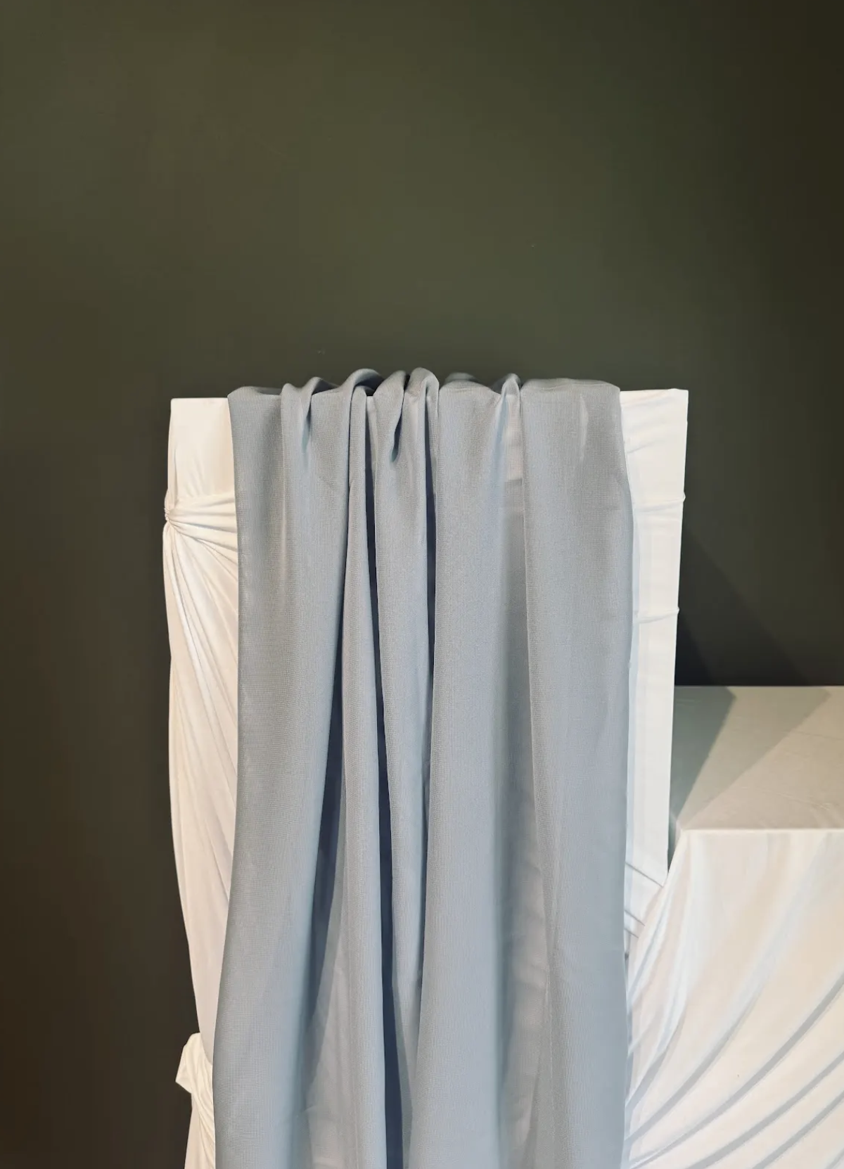 Light blue chiffon table runner. $10 per