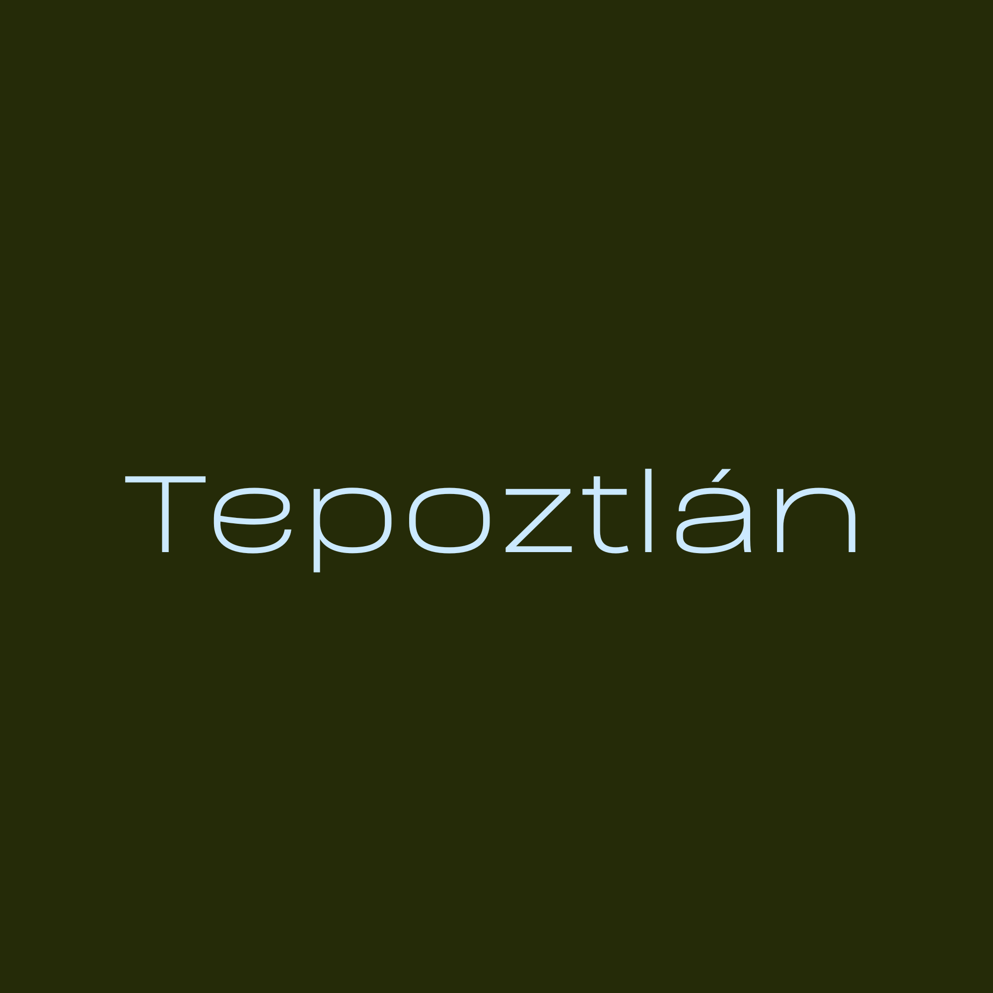 Text reading 'Topoztlan' on a dark background.