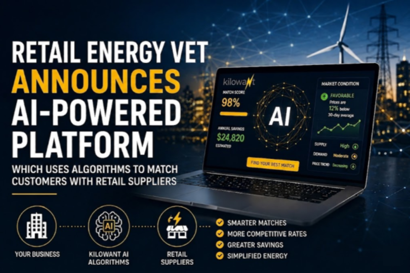 Retail Energy Vet Announces AI-Powered Platform Which Uses Algorithms To Match Customers With Retail Suppliers