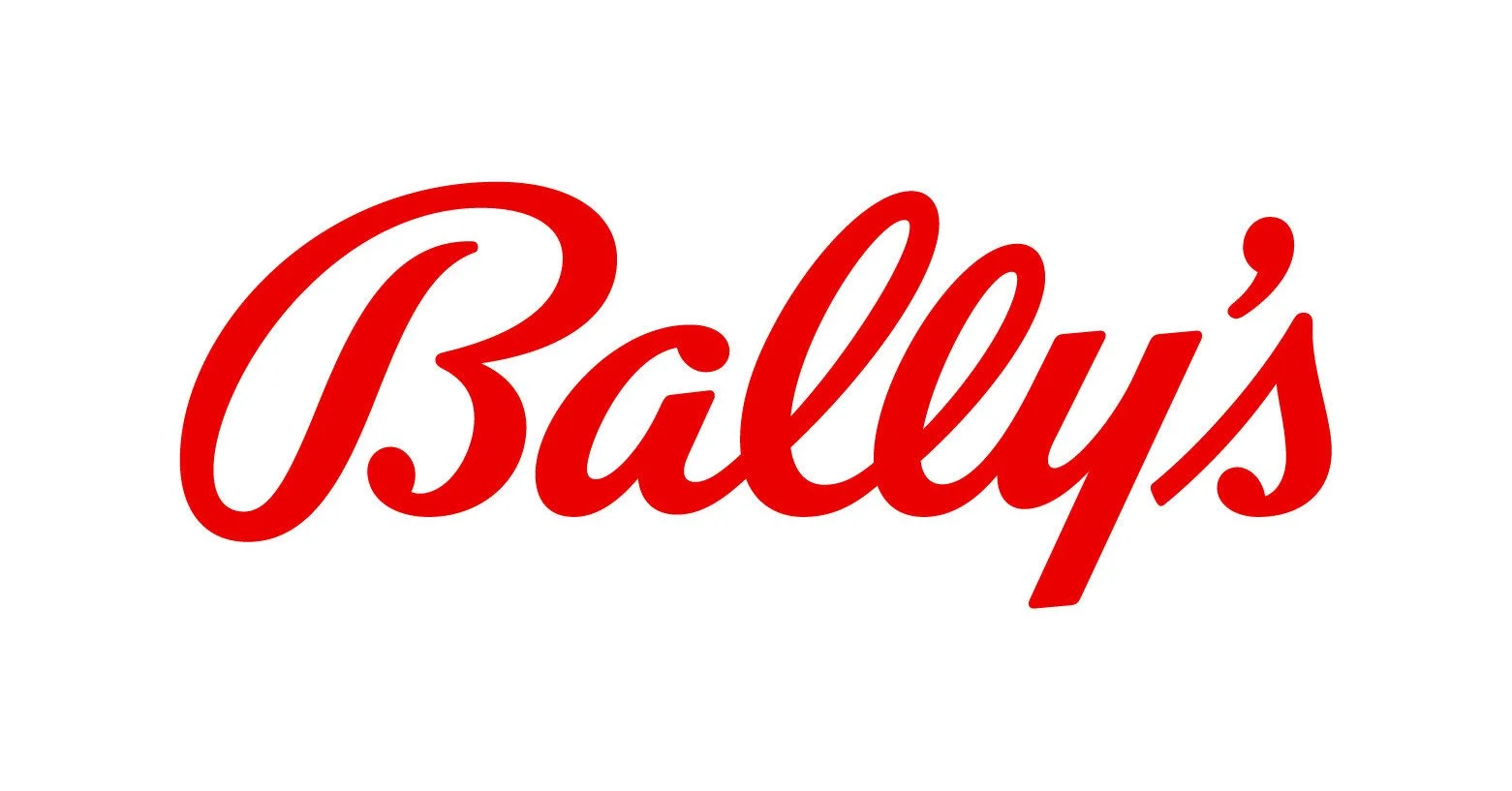 Red cursive logo of the word 'Bally's' on a white background.