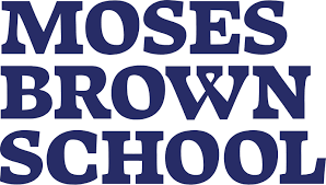 Moses Brown School logo in blue text.