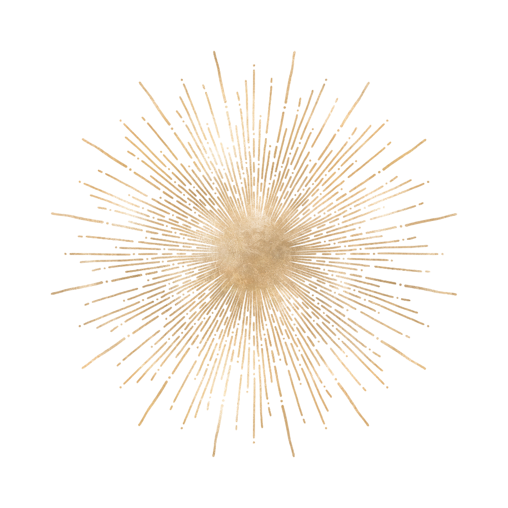 Gold and white firework explosion display on a black background.