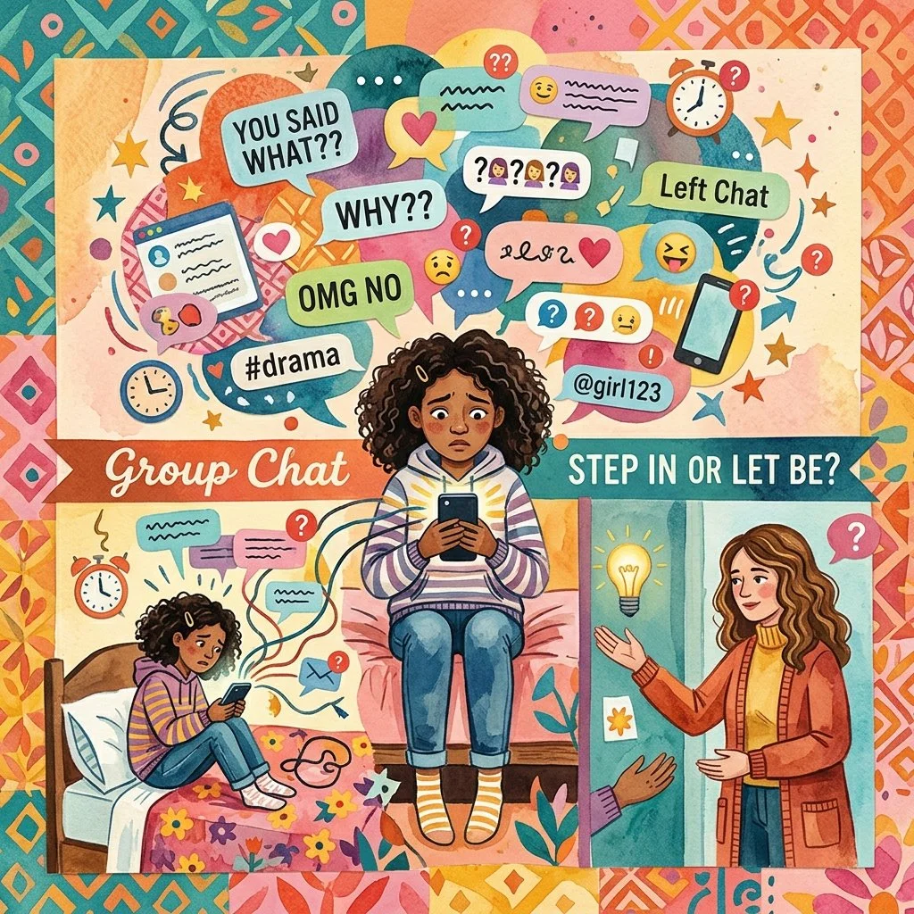 The "Group Chat" Anxiety: When to Let Her Navigate &amp; When to Step In