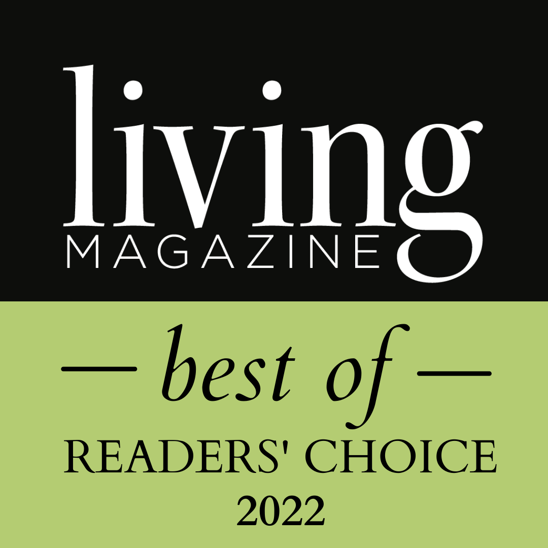 Cover image of Living Magazine's 2022 'best of' Reader's Choice edition with black and green background and white and black text