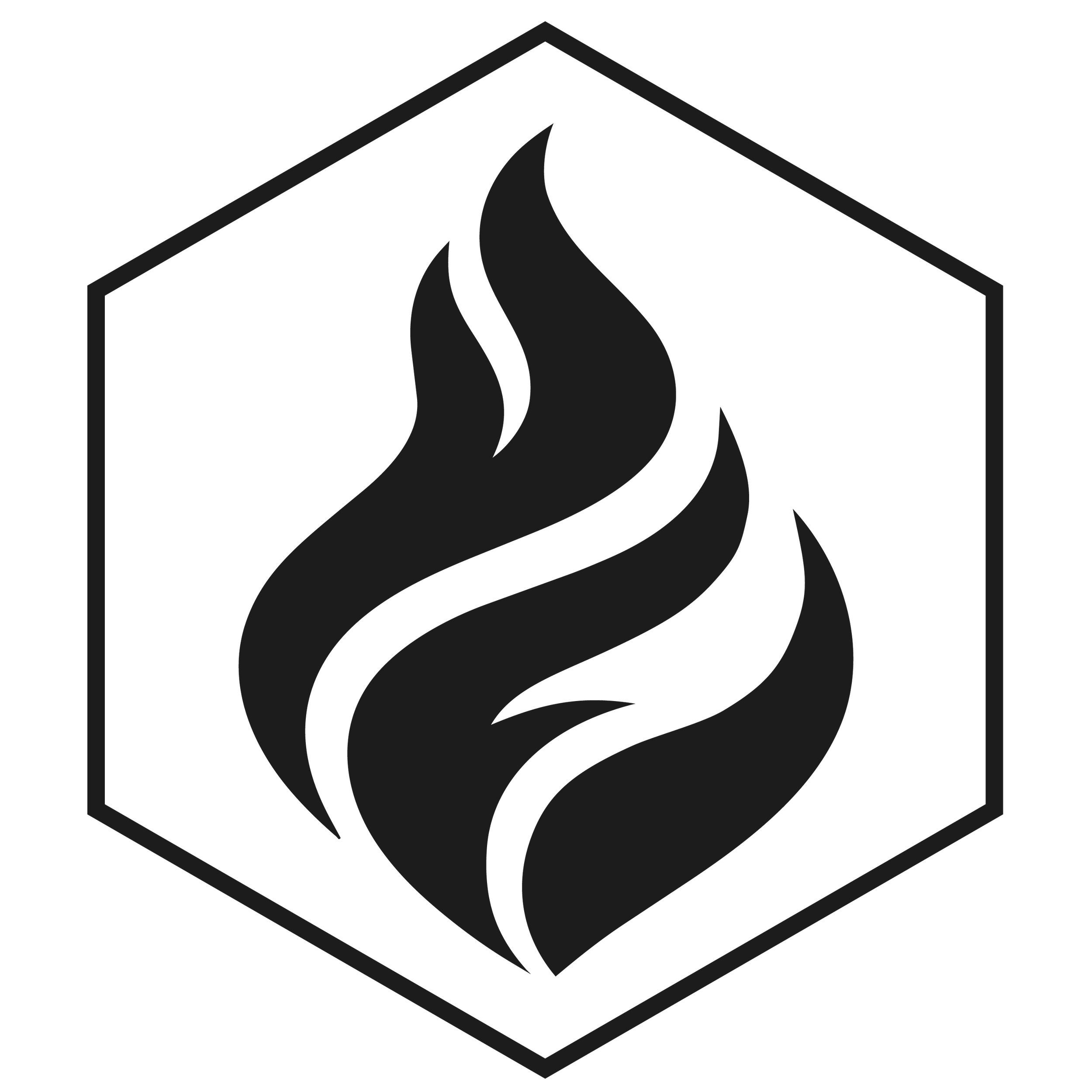 Hexagonal makers mark logo for Smoke & Ember Studios featuring a stylized flame emblem.