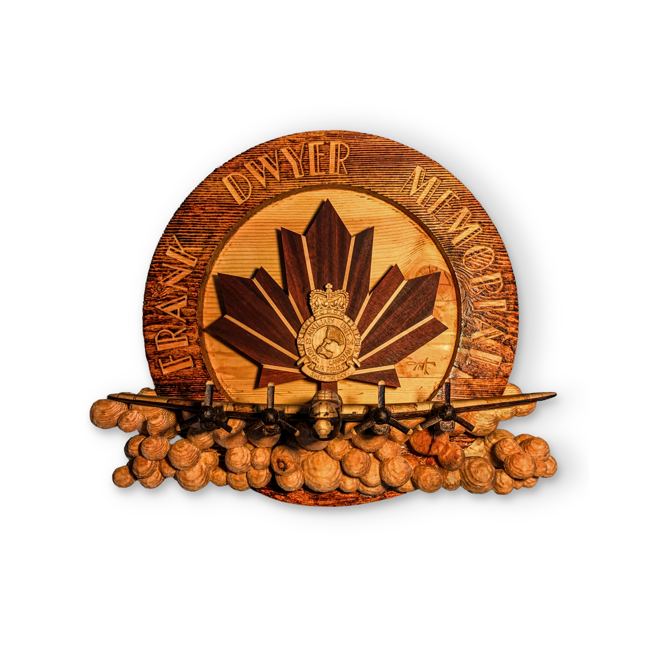 Layered relief wood sculpture titled Command by Smoke & Ember Studios