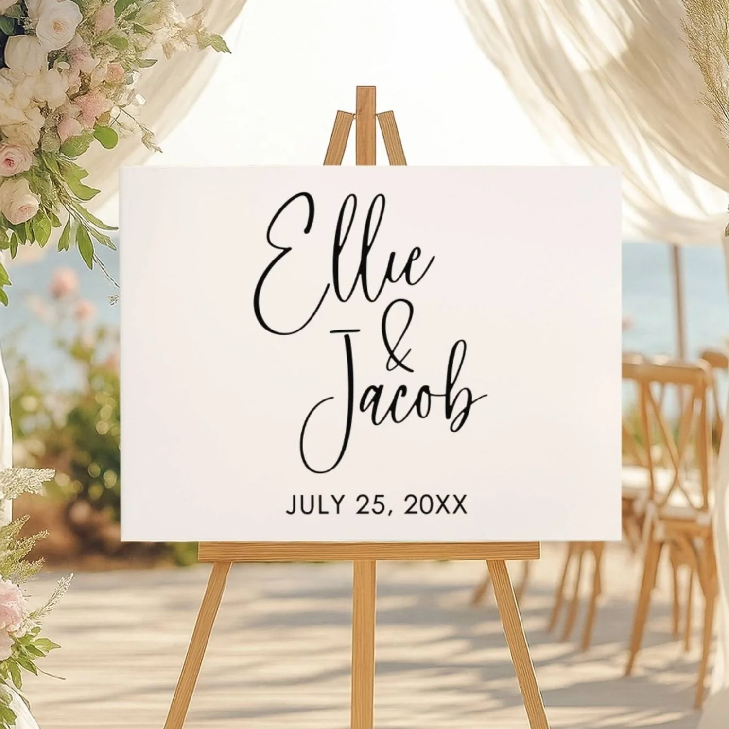 Custom Couples Names Welcome Wedding Entrance Sign-#H11