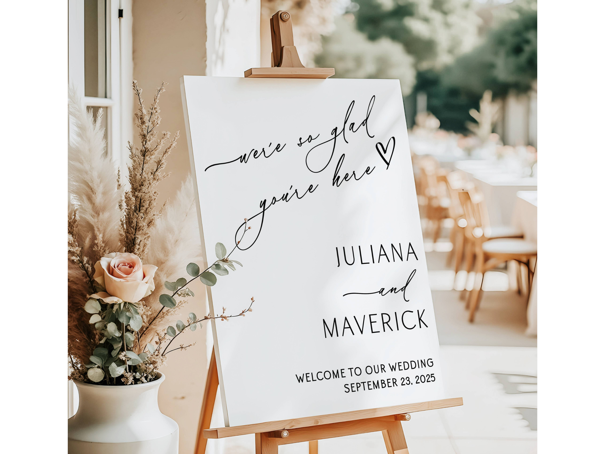 Modern Welcome to our Wedding Heart Reception Sign -#V21