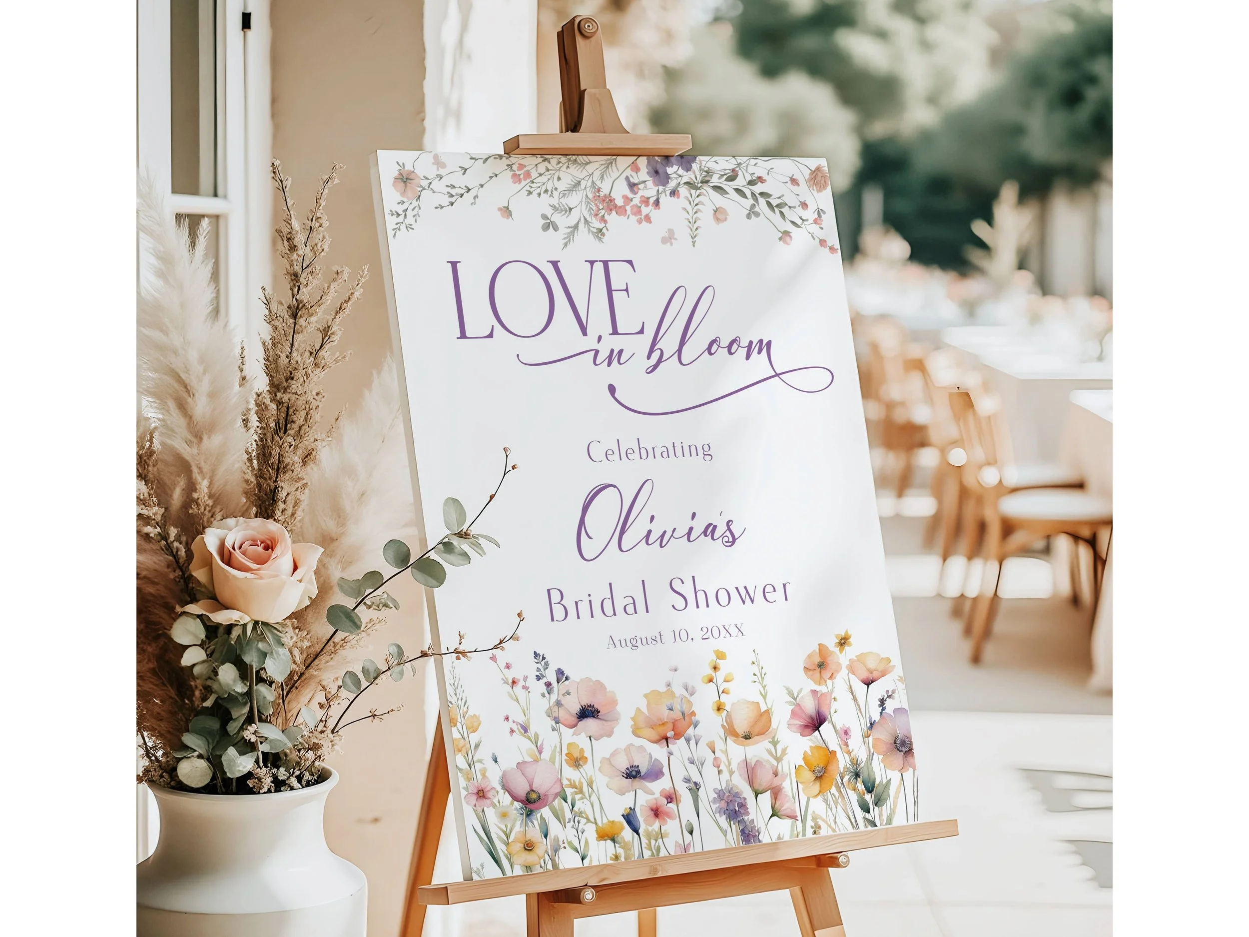Personalized Love in Bloom Wildflower Bridal Shower Welcome Sign #36