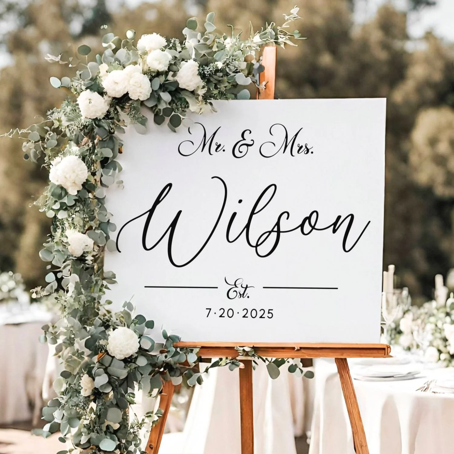 Custom Couples Last Name Welcome Wedding Reception Sign-#H7