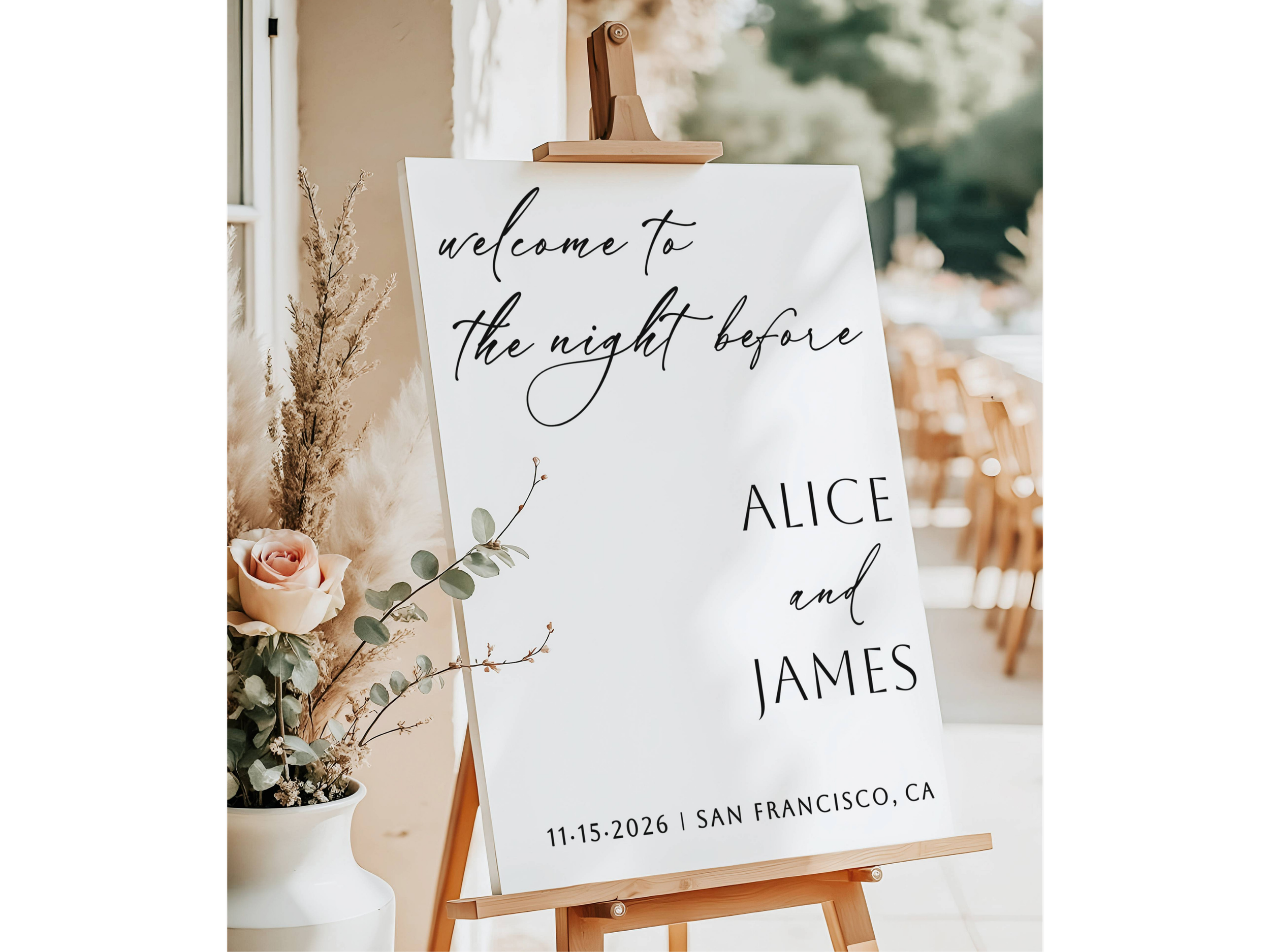 Custom Welcome to the Night Before Wedding Dinner Sign-#V17