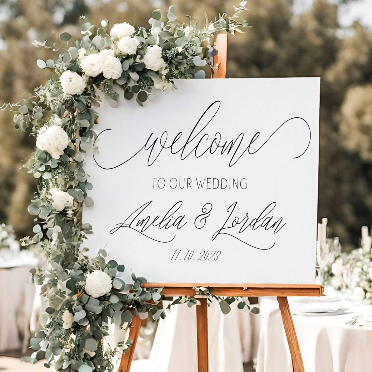 Chic Personalized Welcome to our Wedding Sign-#H17