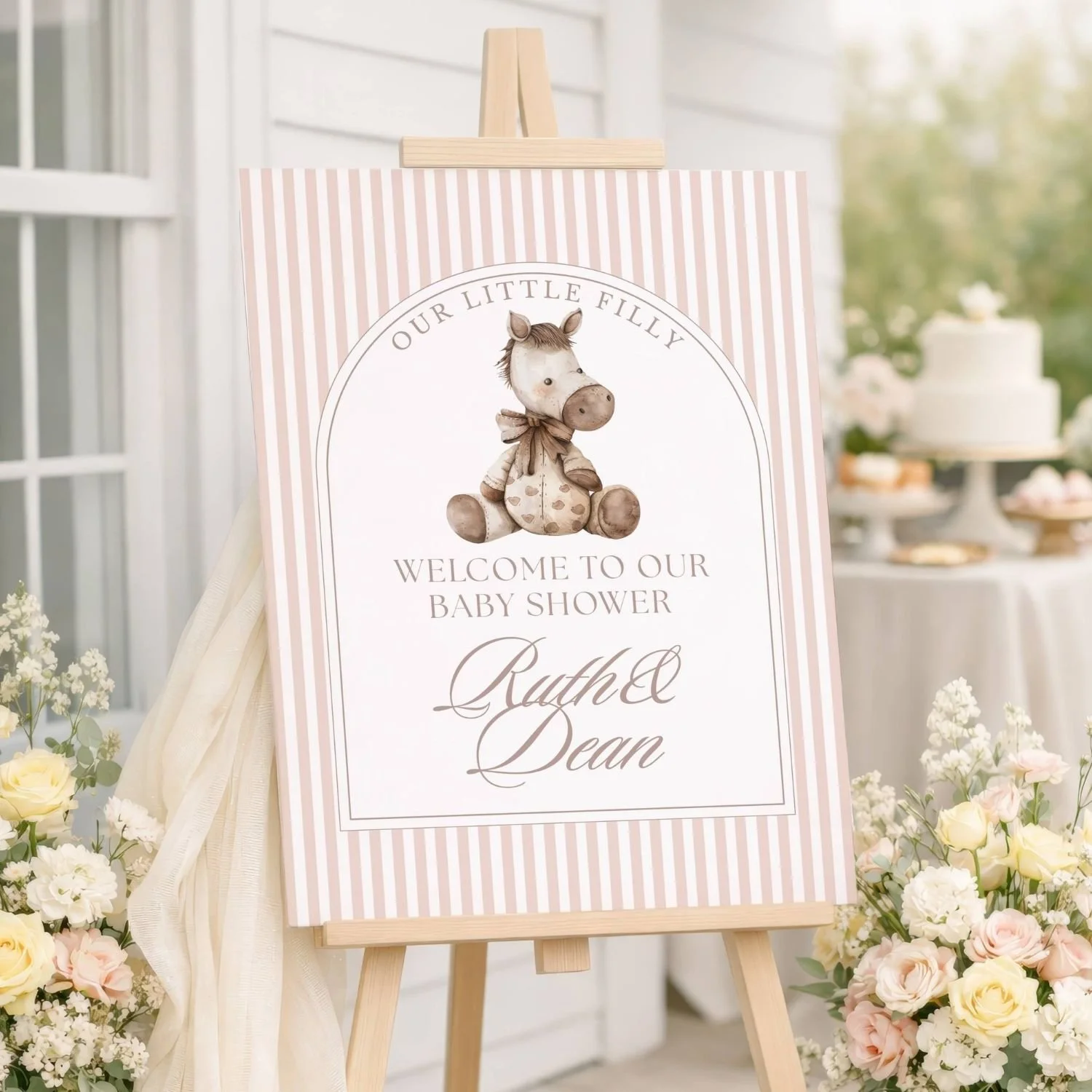 Our Little Filly Girl Baby Shower Welcome Sign-#55 Horse