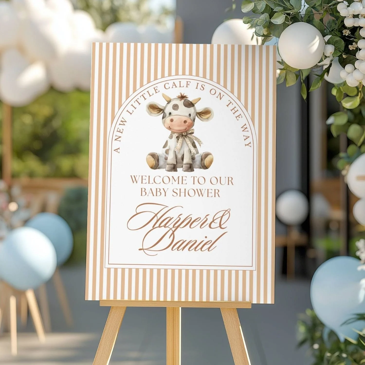Little Calf Baby Shower Welcome Sign-#53