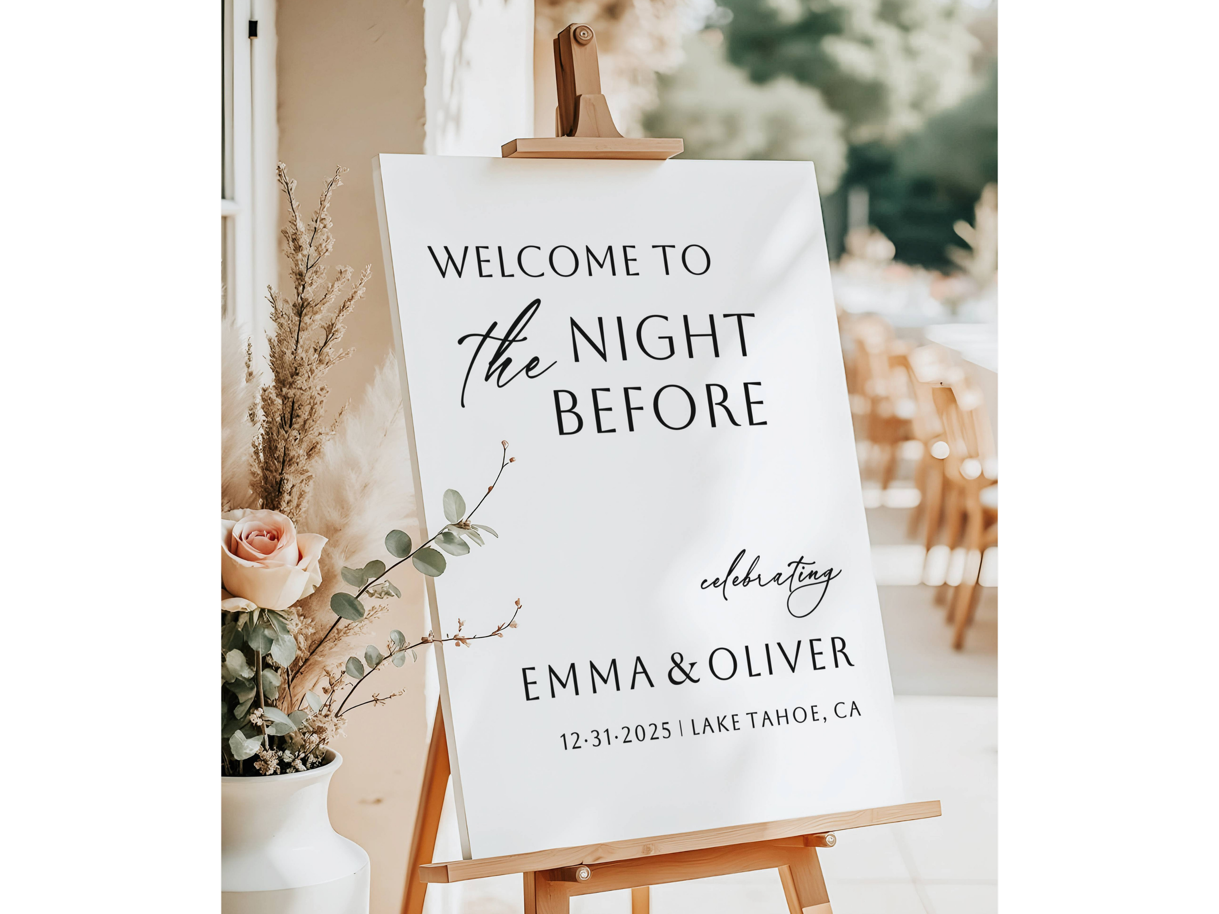 Custom Welcome to the Night Before Wedding Rehearsal Dinner Sign-#V13