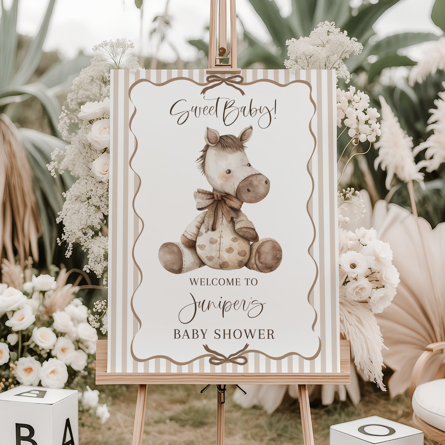 Sweet Little Foal-Horse Baby Shower Welcome Sign-#153