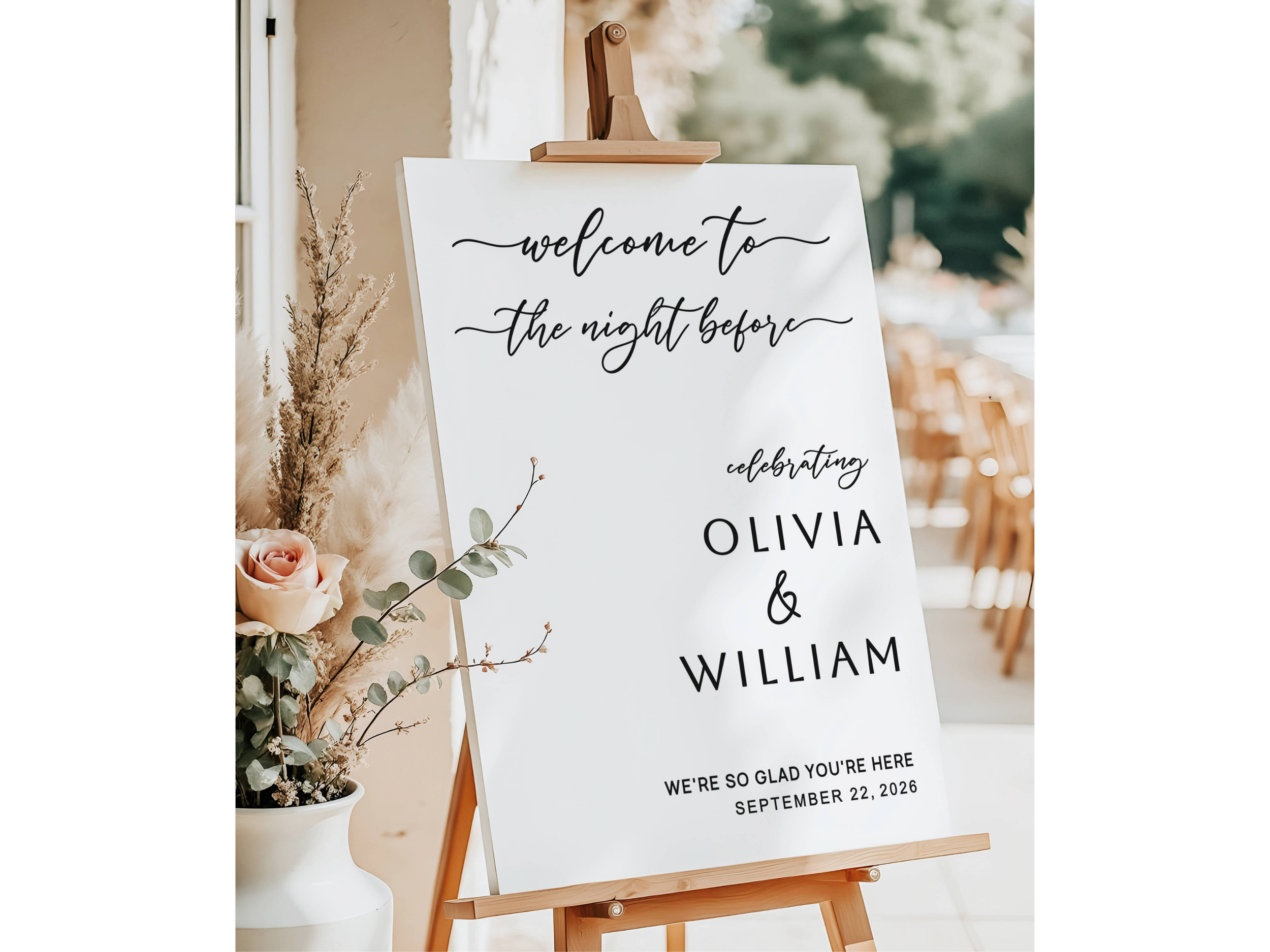 Welcome to the Night Before Wedding Rehearsal Dinner Sign-#V14
