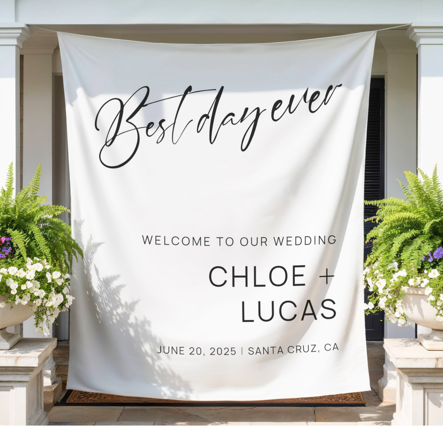 The Best Day Ever Welcome to  Our Wedding Tapestry Banner #8