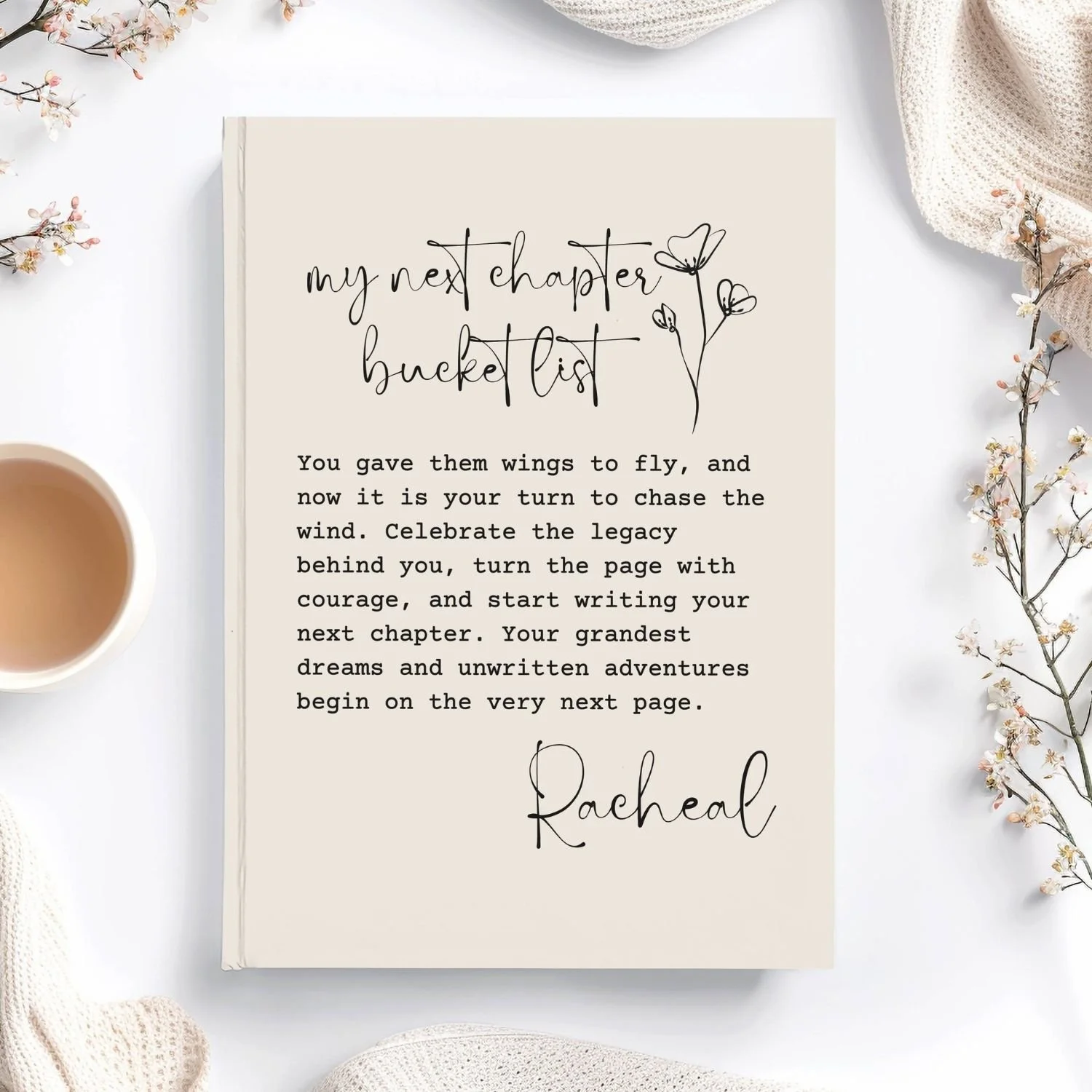 Personalized "My Next Chapter" Hardcover Journal – Custom Empty Nester Gift for Mom J20