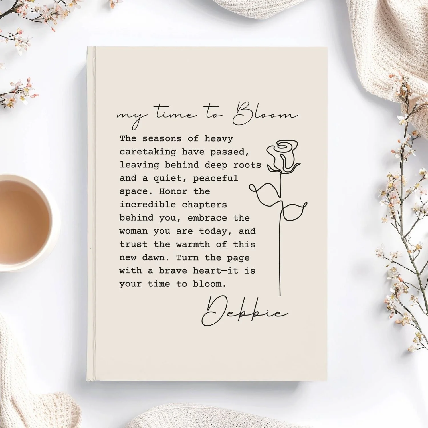 My Time to Bloom Personalized New Chapter Journal for Her J18