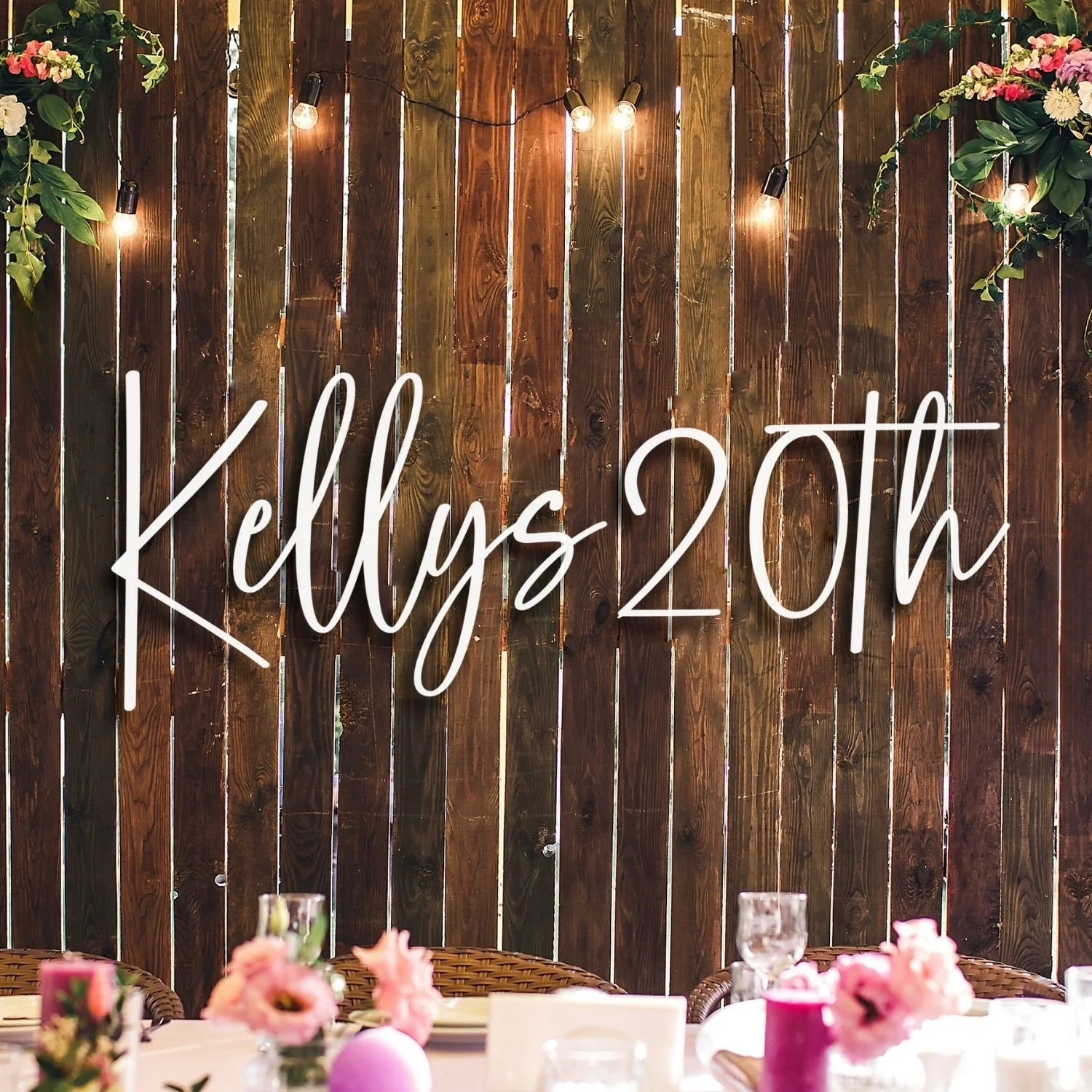 Personalized 3D Birthday Name Sign, Wood Backdrop Cutout for Kids & Adults Decor #4