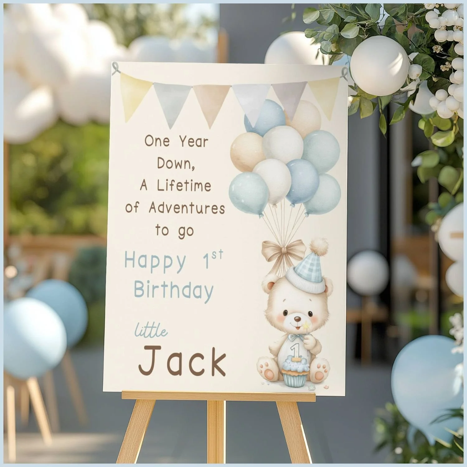 One Year Down A Lifetime of Adventures To Go Sign, Boy 1st Birthday #23