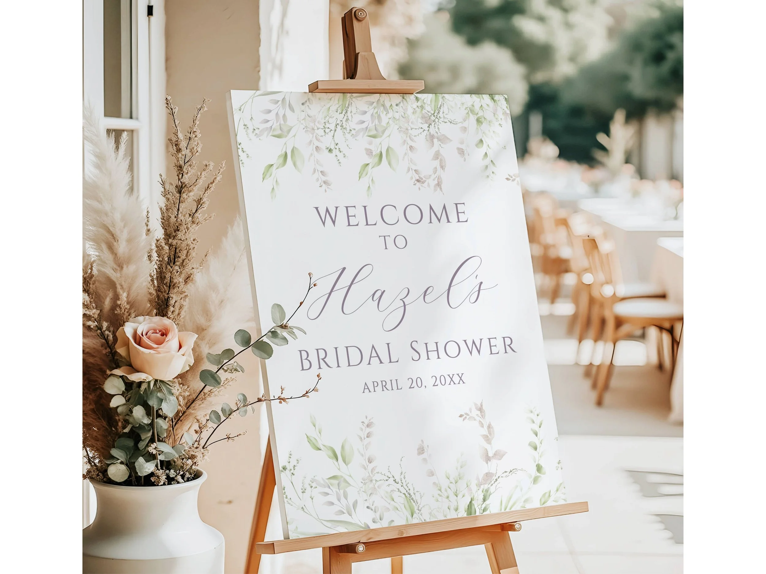 Soft Watercolor Lavender Floral Bridal Shower Welcome Sign #45