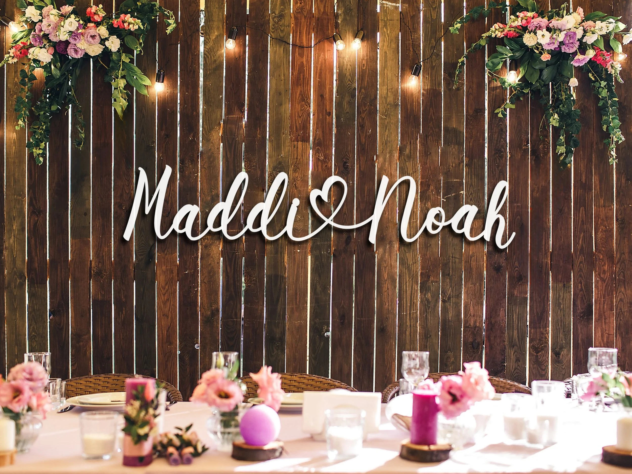 3D Couple Name Wood Sign for Wedding Backdrop #1-FREE SHIPPING