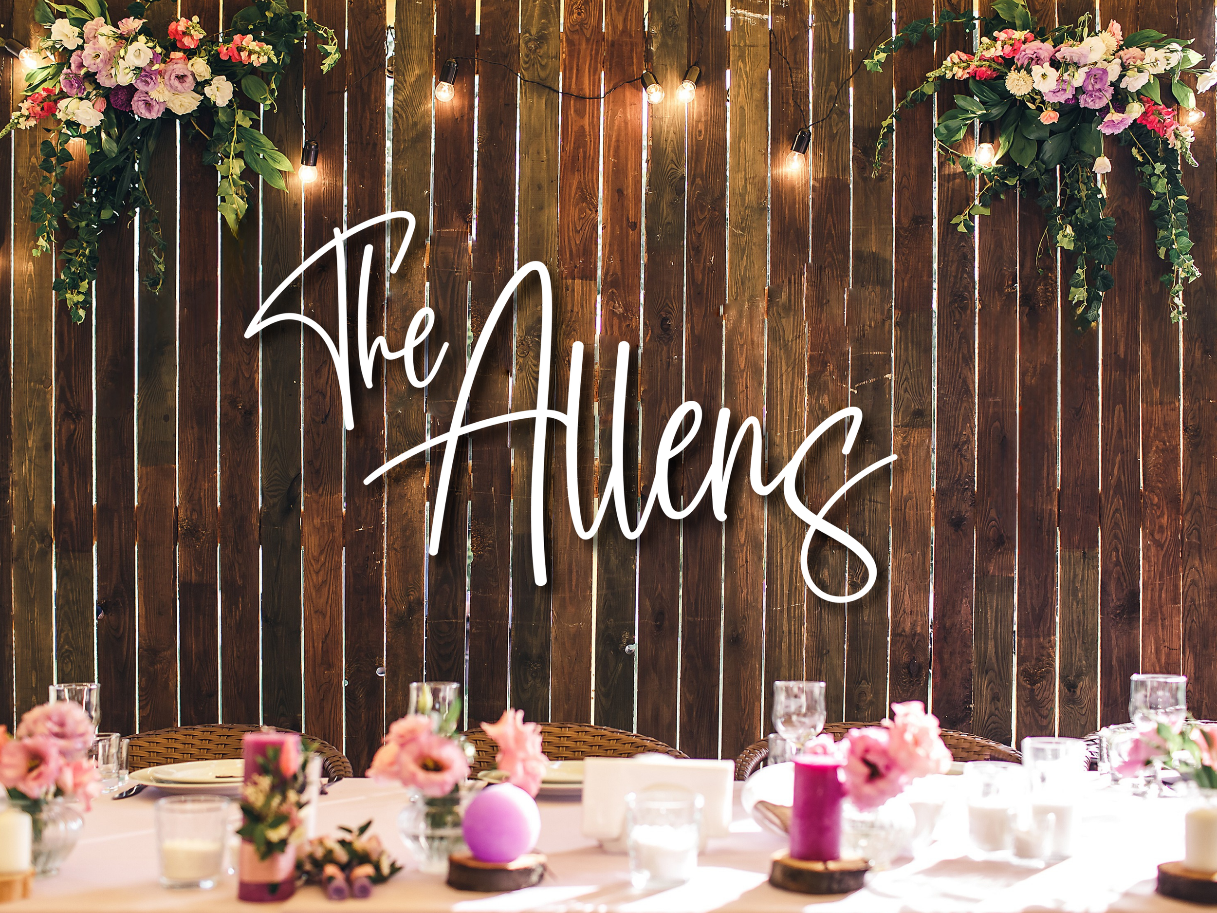 Personalized 3D Wood Last Name Sign for Wedding Backdrop #14-FREE SHIPPING