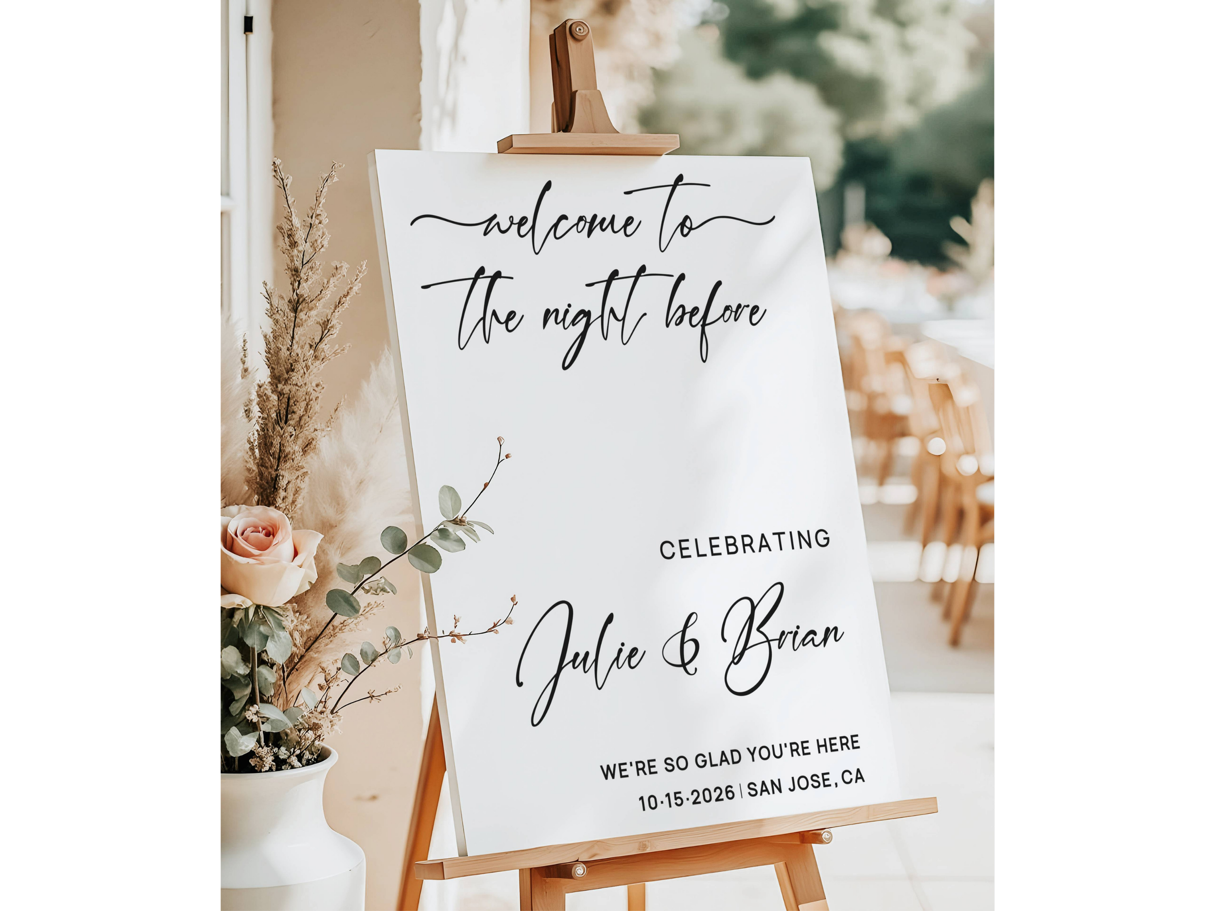 Personalized Welcome to the Night Before Wedding Dinner Sign-#V16