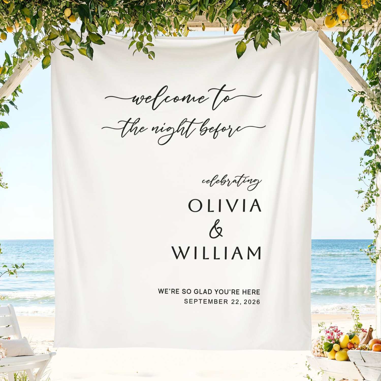 Welcome to the Night Before Wedding Tapestry Sign #54