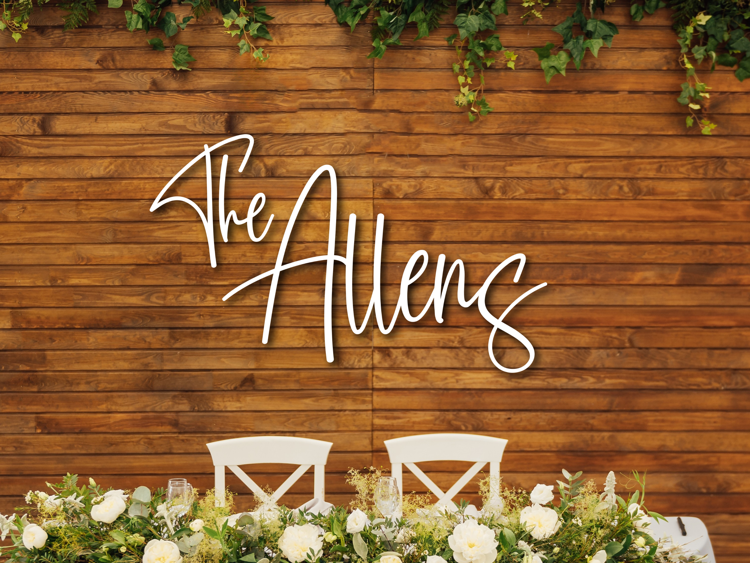 Custom 3D Wood Last Name Sign for Wedding Backdrop #7-FREE SHIPPING