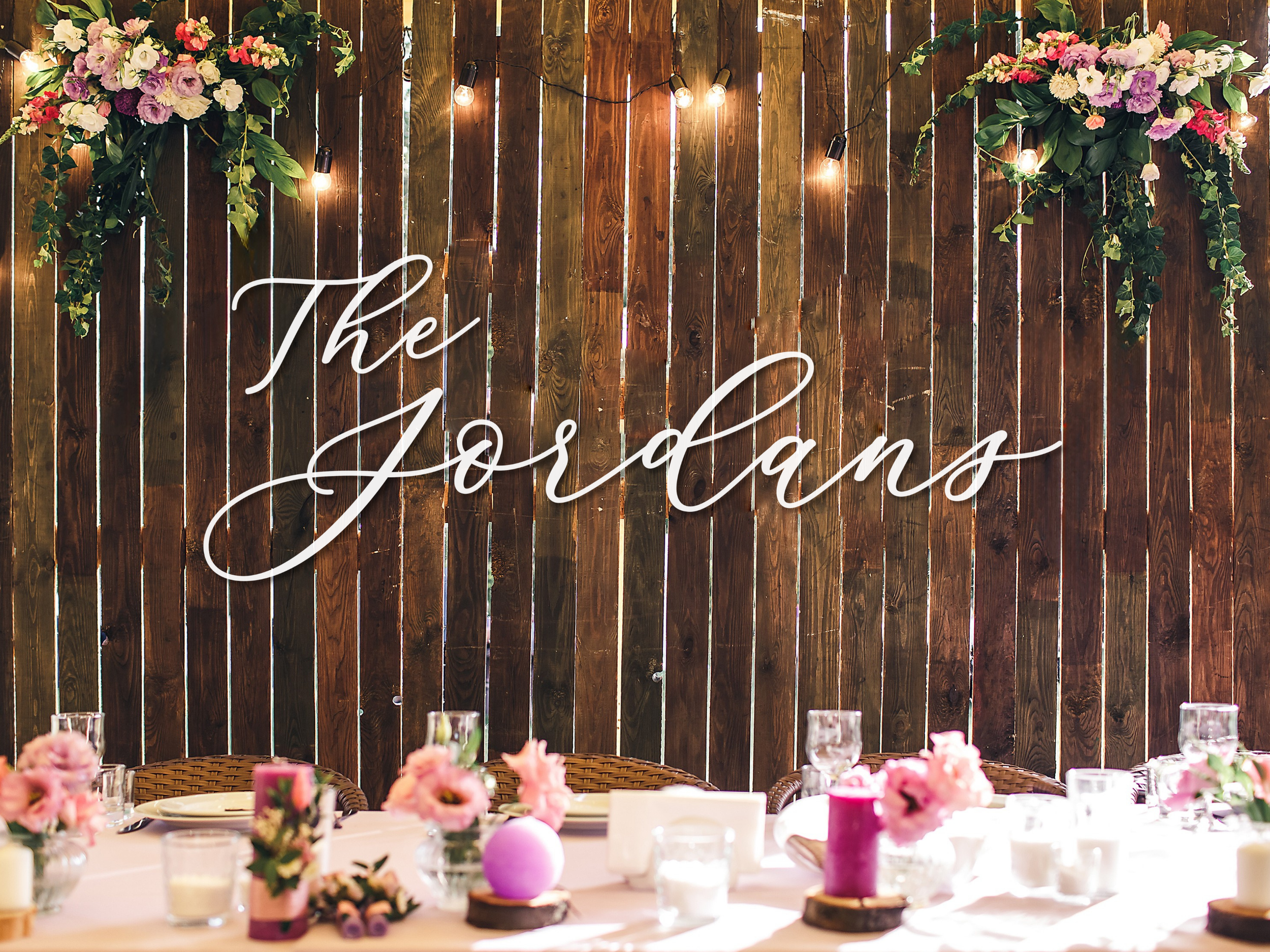 Personalized 3D Wood Last Name Sign for Wedding Backdrop #10-FREE SHIPPING