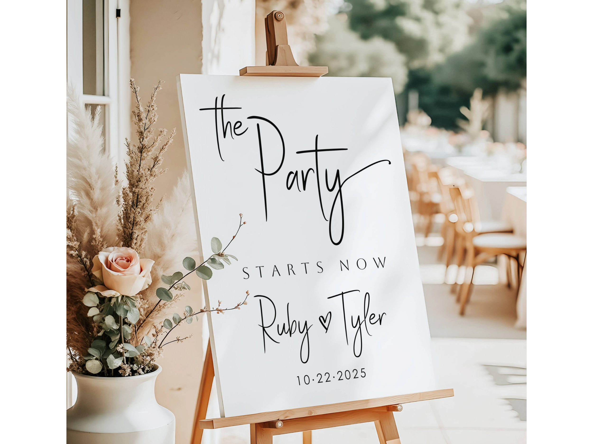 The Party Starts Now Wedding Reception Sign-#V7