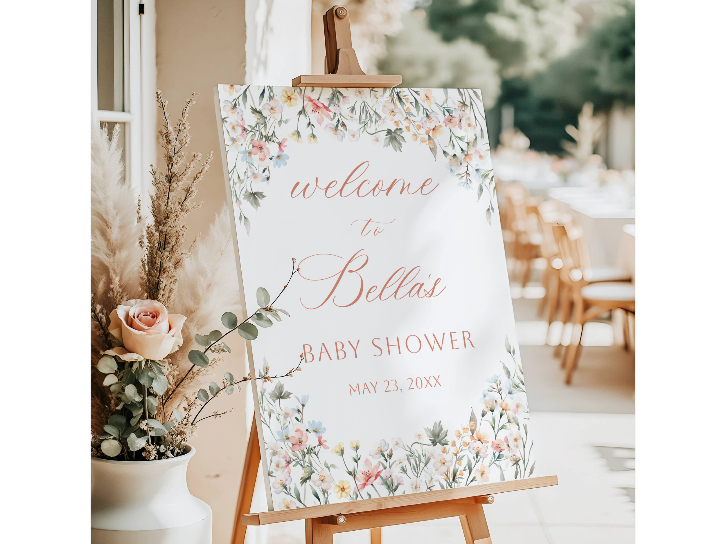 Wildflower Baby Shower Welcome Sign #9