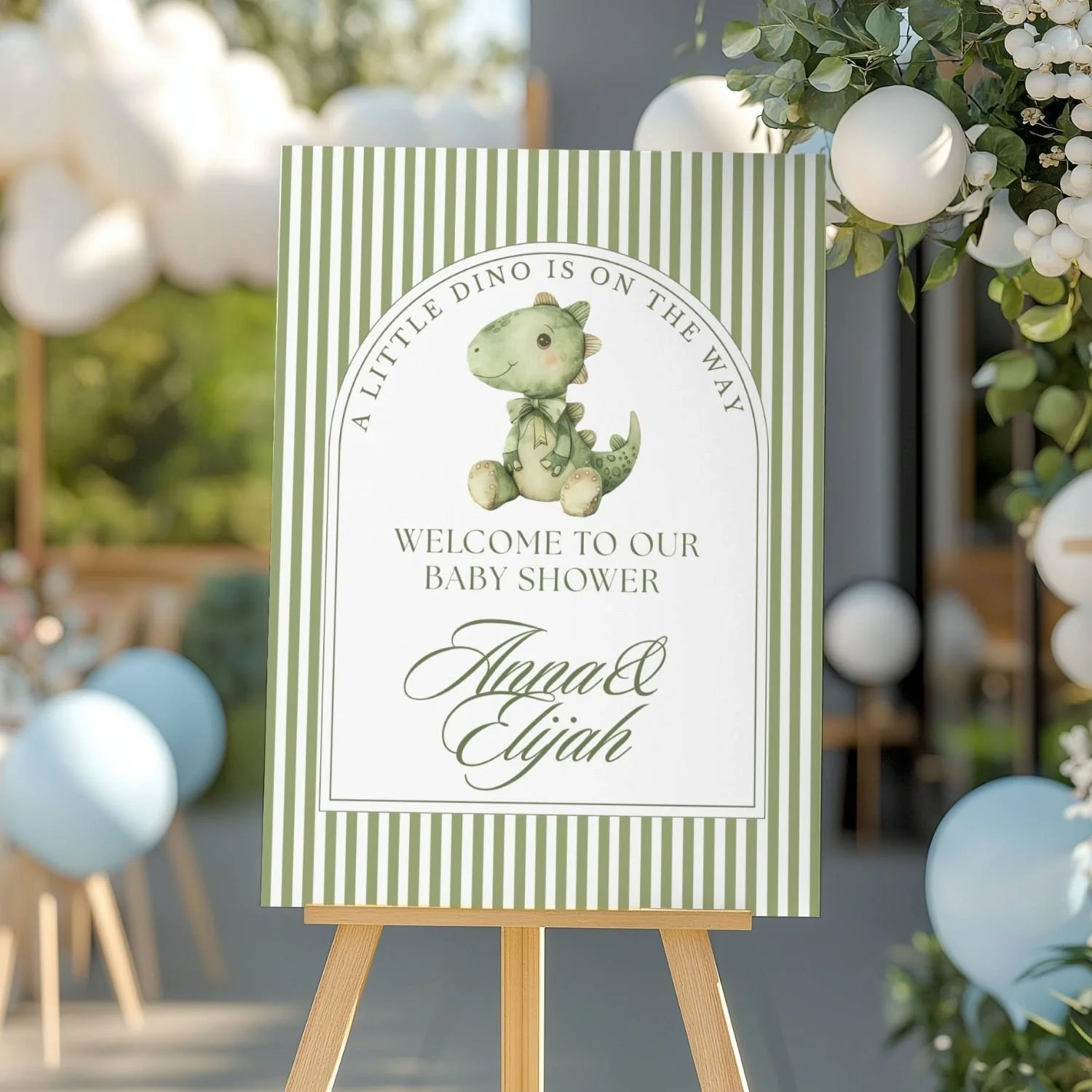 Little Dino Boy Baby Shower Welcome Sign-#50