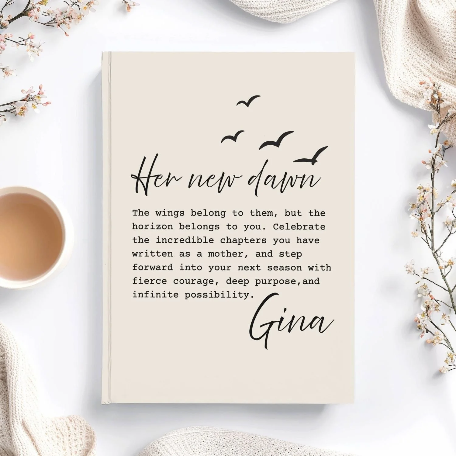 Her New Dawn Hardcover Journal | Personalized Empty Nester Gift for Mom J5