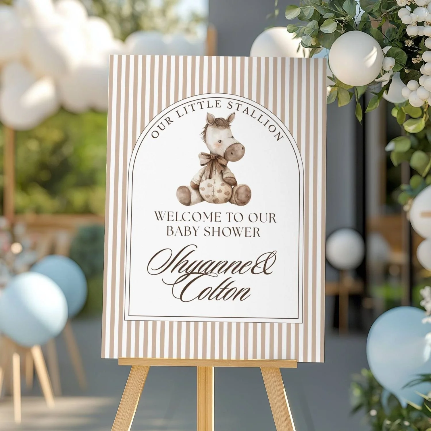 Our Little Stallion Boy Baby Shower Welcome Sign-#54 Horse