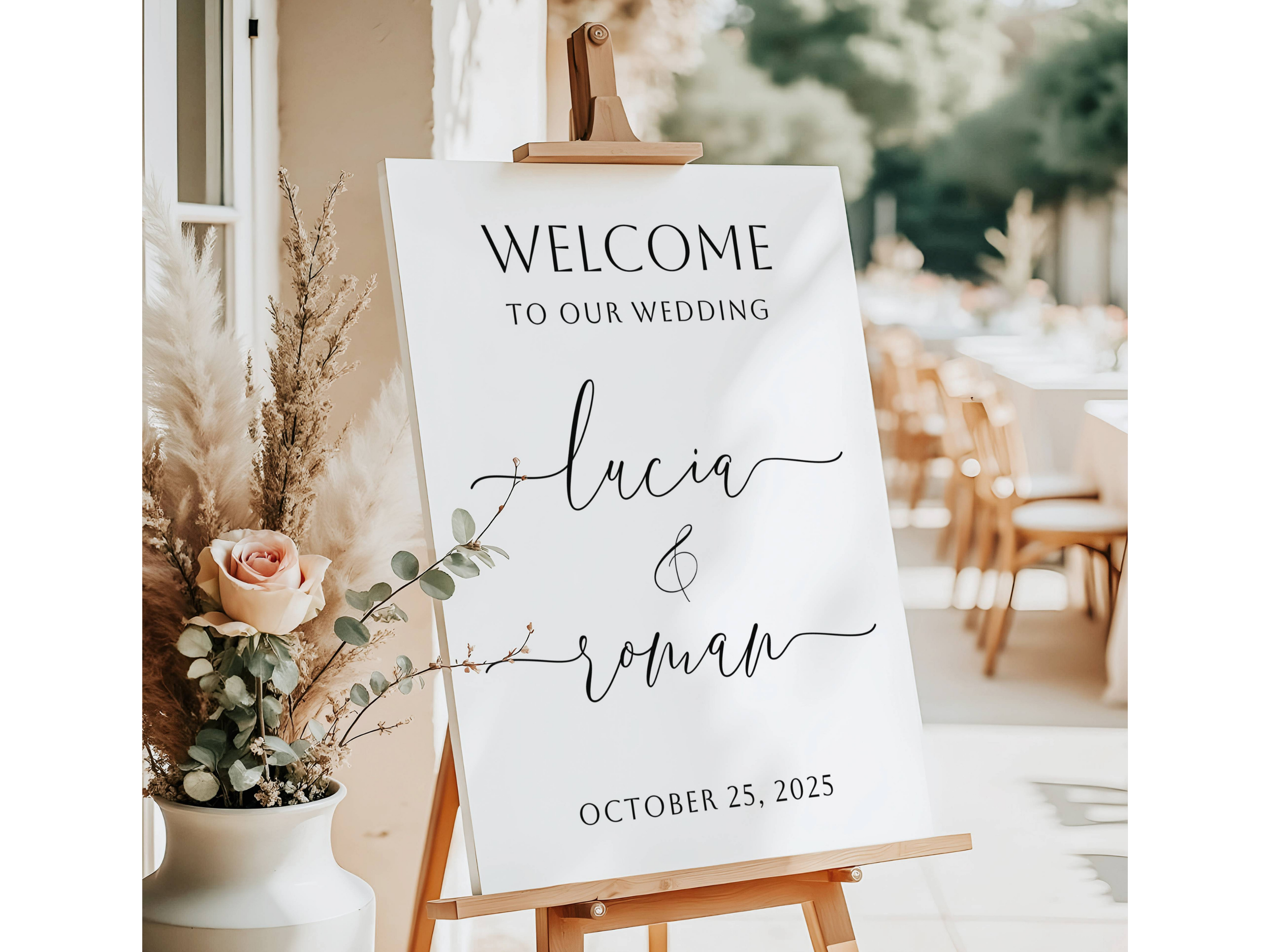 Minimalist Welcome to our Wedding Reception Sign-#V23