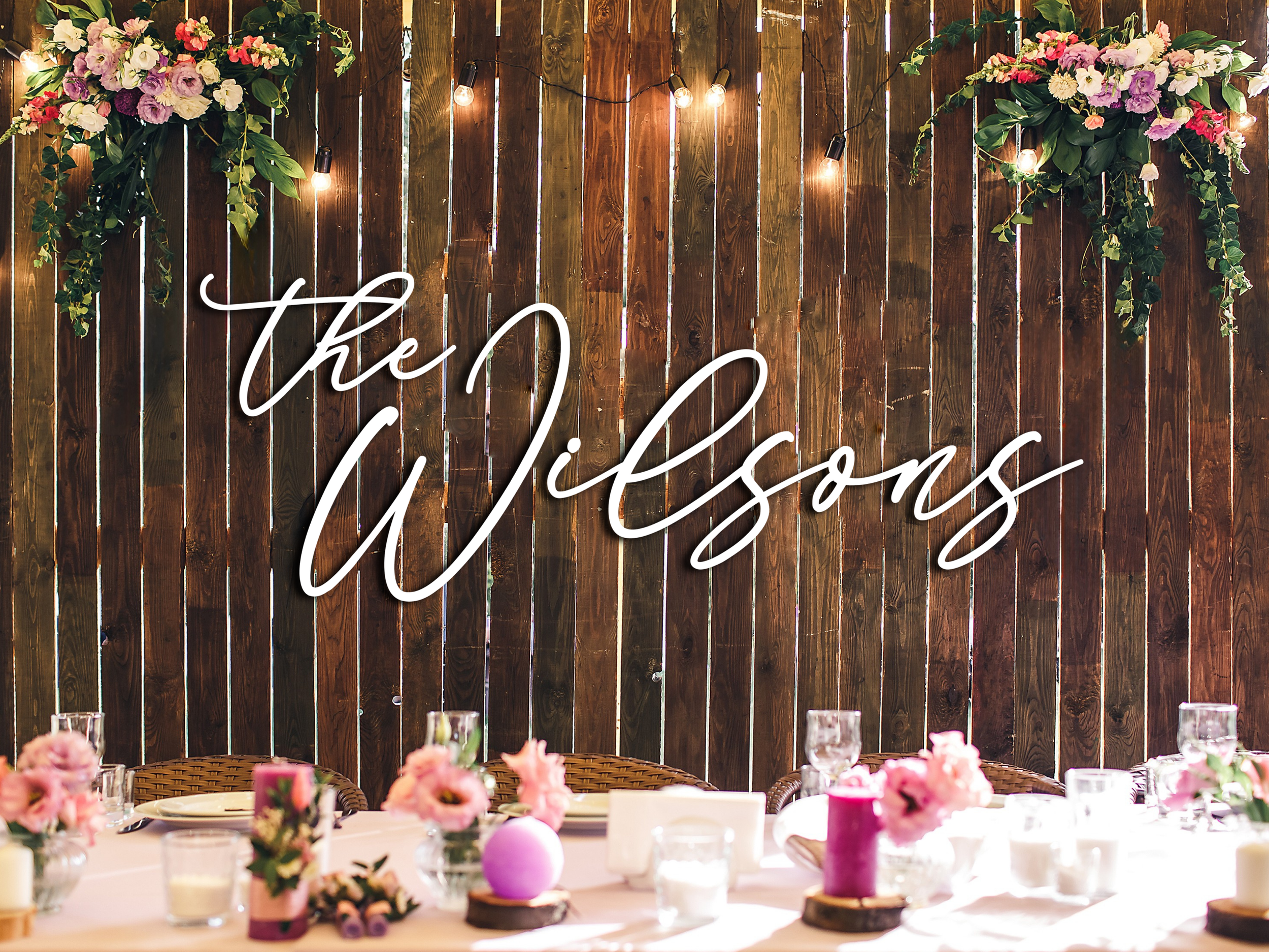 Personalized 3D Wood Last Name Sign for Wedding Backdrop #8-FREE SHIPPING